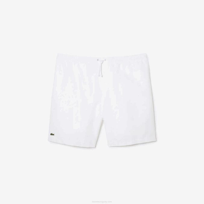 blanco 001 VVL0A1446 hombres Lacoste Shorts deportivos de corte relajado con forro de jersey - tallas grandes - grande