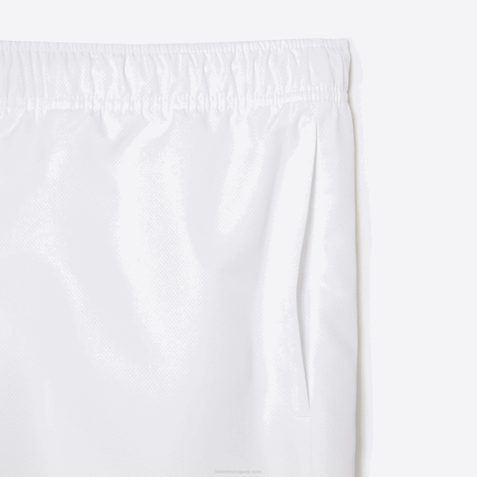 blanco 001 VVL0A1446 hombres Lacoste Shorts deportivos de corte relajado con forro de jersey - tallas grandes - grande
