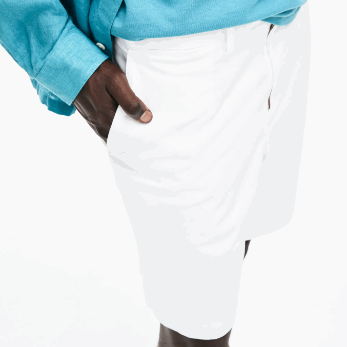 blanco 001 VVL0A1618 hombres Lacoste Bermudas regular fit de gabardina de algodón