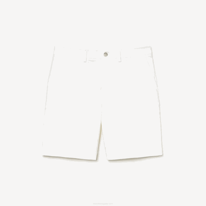 blanco 001 VVL0A1618 hombres Lacoste Bermudas regular fit de gabardina de algodón