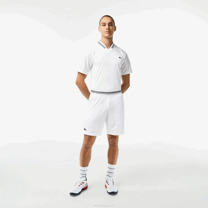blanco 001 VVL0A428 hombres Lacoste tenis x daniil medvedev pantalones cortos de malla