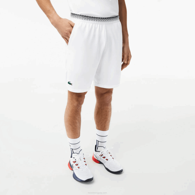 blanco 001 VVL0A428 hombres Lacoste tenis x daniil medvedev pantalones cortos de malla