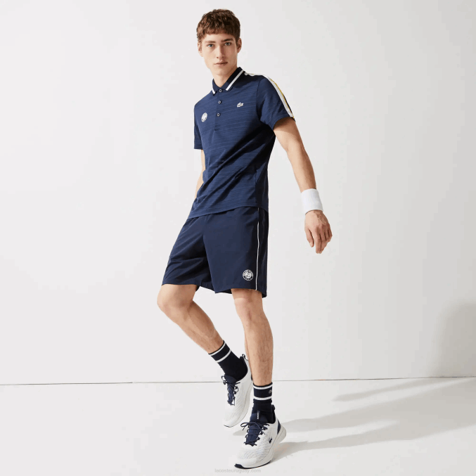 blanco azul marino r20 VVL0A1546 hombres Lacoste shorts deportivos ligeros y elásticos de edición abierta francesa