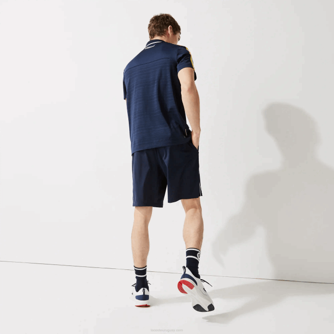 blanco azul marino r20 VVL0A1546 hombres Lacoste shorts deportivos ligeros y elásticos de edición abierta francesa