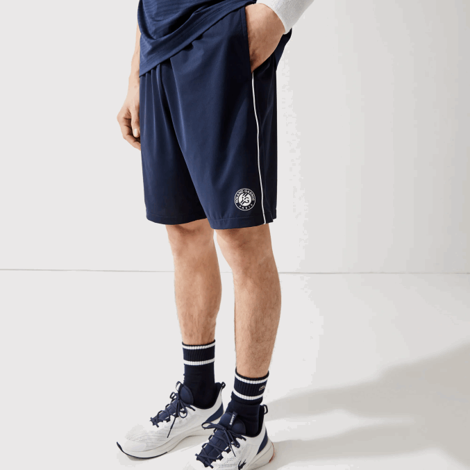 blanco azul marino r20 VVL0A1546 hombres Lacoste shorts deportivos ligeros y elásticos de edición abierta francesa