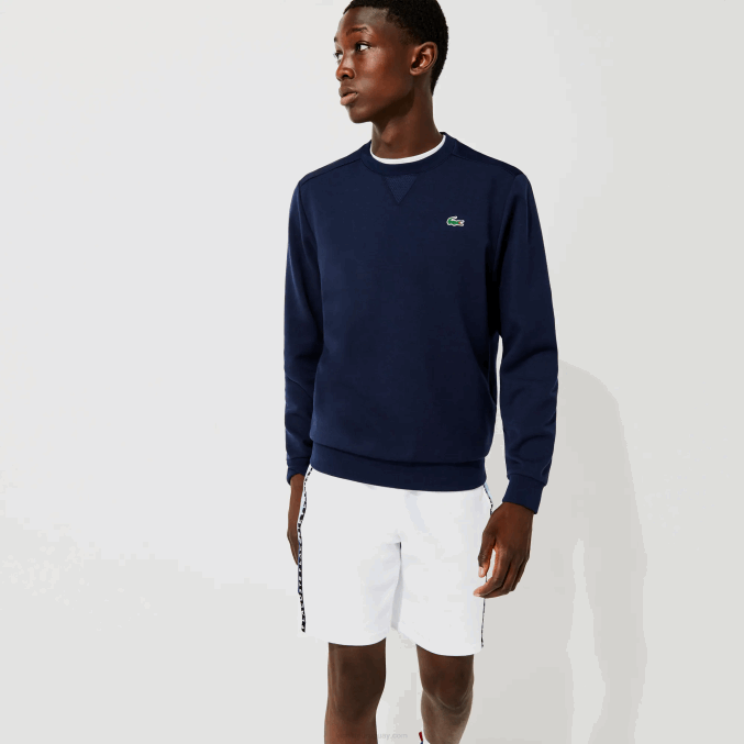 blanco azul vl3 VVL0A1602 hombres Lacoste bermudas polares con bandas con letras