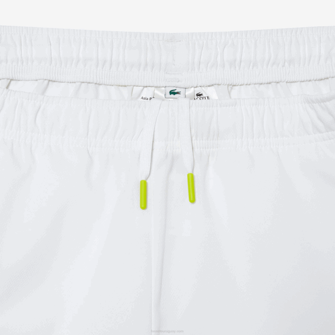 blanco verde amarillo bh3 VVL0A427 hombres Lacoste pantalones cortos de tenis de poliéster reciclado