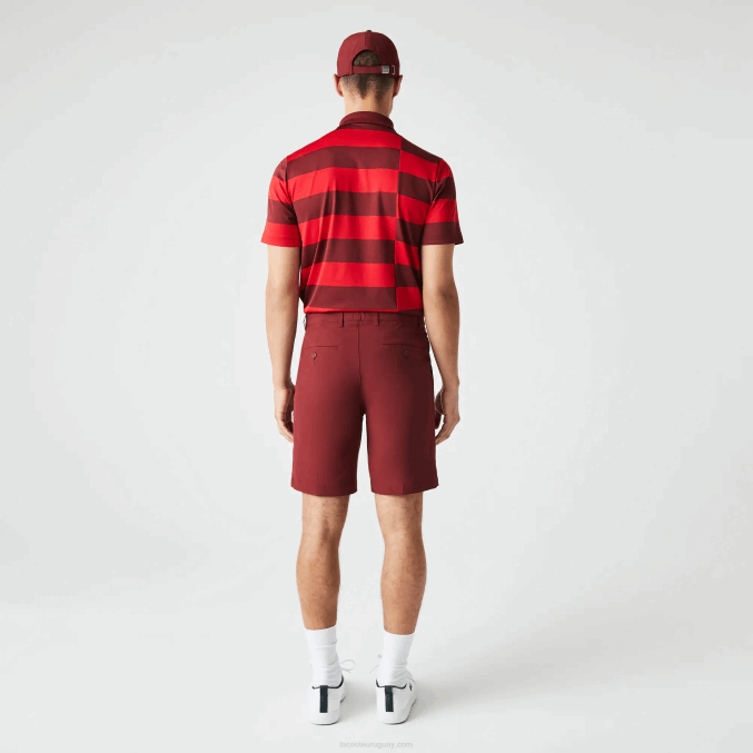 burdeos zs1 VVL0A445 hombres Lacoste shorts deportivos de golf ligeros y elásticos