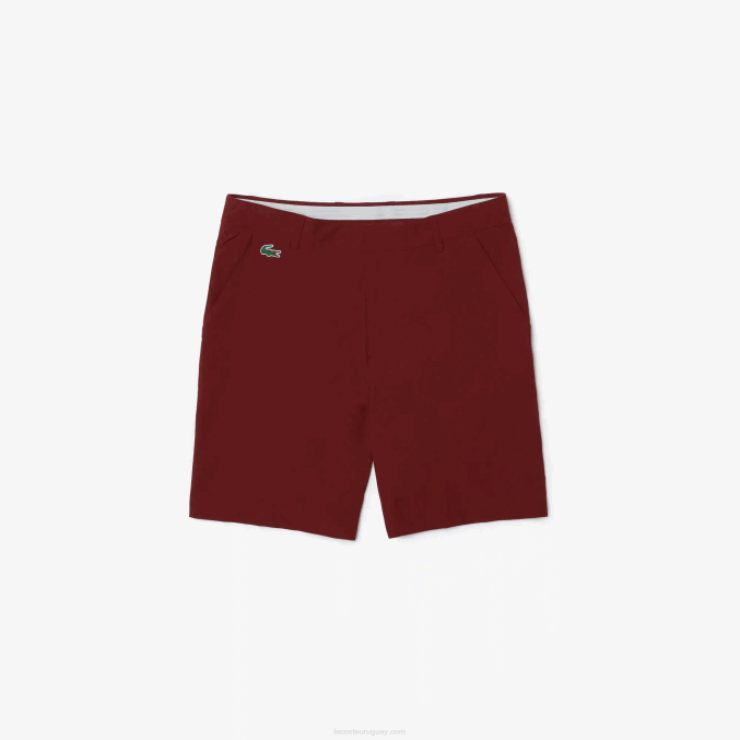 burdeos zs1 VVL0A445 hombres Lacoste shorts deportivos de golf ligeros y elásticos