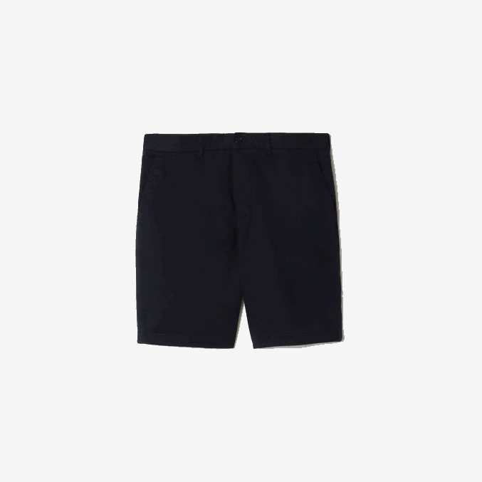 fondo azul marino VVL0A436 hombres Lacoste Bermudas regular fit de algodón orgánico elástico