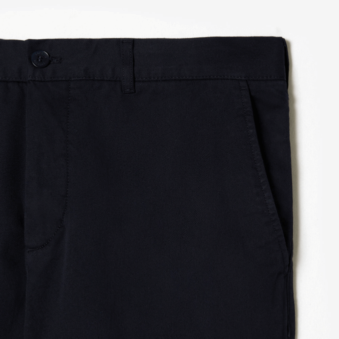 fondo azul marino VVL0A436 hombres Lacoste Bermudas regular fit de algodón orgánico elástico