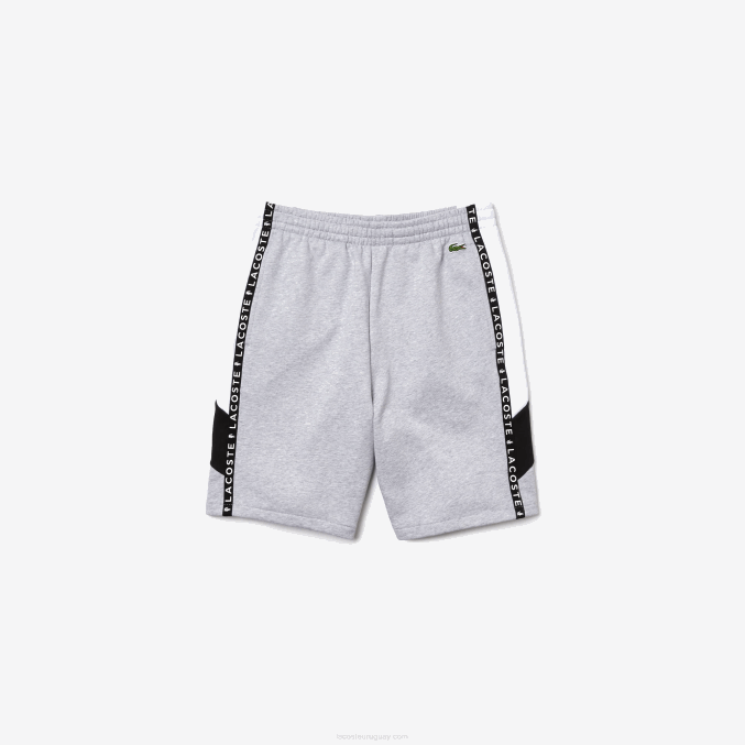 gris chino blanco negro p0f VVL0A1603 hombres Lacoste bermudas polares con bandas con letras