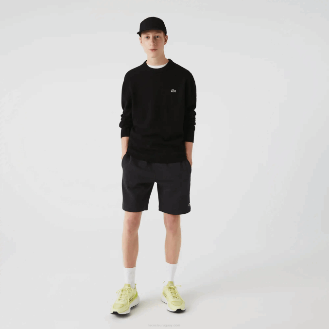 gris el6 VVL0A1597 hombres Lacoste shorts de felpa de algodón orgánico peinado