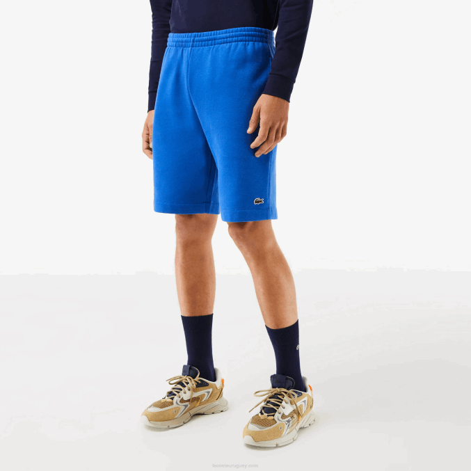 kxb azul VVL0A449 hombres Lacoste shorts de felpa de algodón orgánico peinado