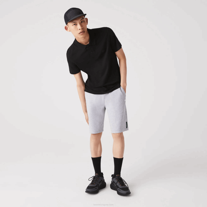 lomo gris cca VVL0A1391 hombres Lacoste shorts de mezcla de algodón elástico