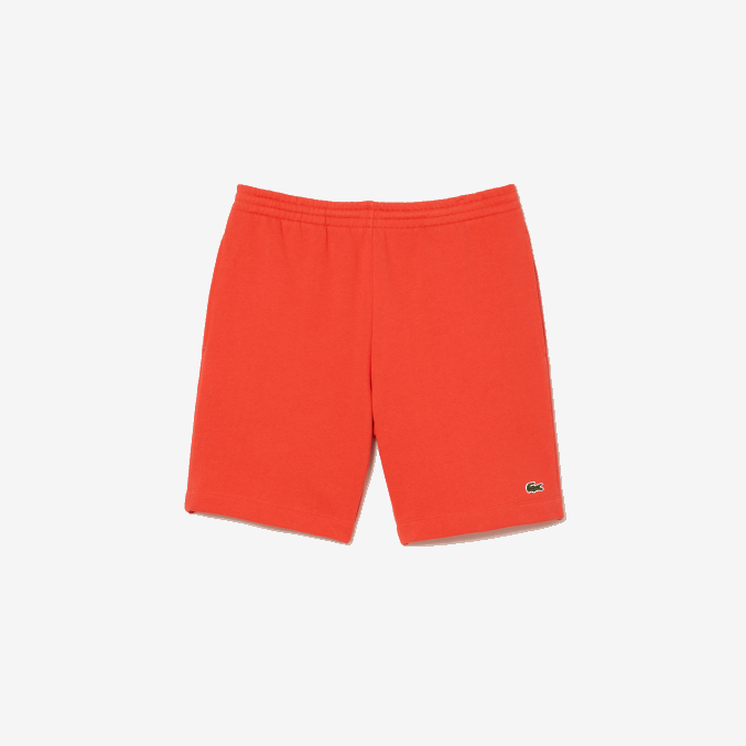 naranja 02k VVL0A453 hombres Lacoste shorts de felpa de algodón orgánico peinado