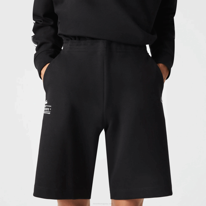 negro 031 VVL0A1354 hombres Lacoste shorts con estampado reflectante
