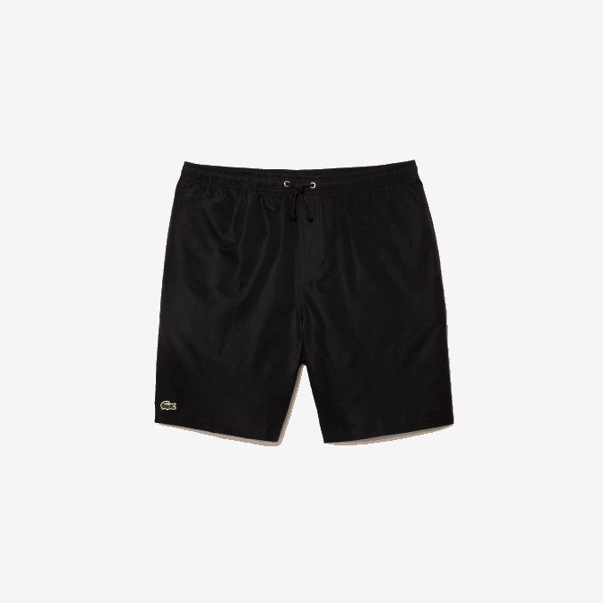 negro 031 VVL0A1443 hombres Lacoste Shorts deportivos de tenis con tejido de diamante sólido