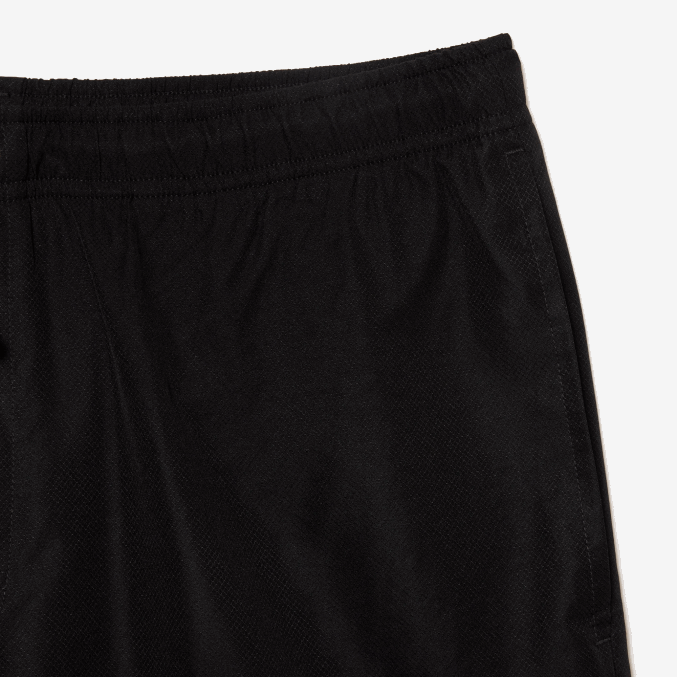 negro 031 VVL0A1443 hombres Lacoste Shorts deportivos de tenis con tejido de diamante sólido