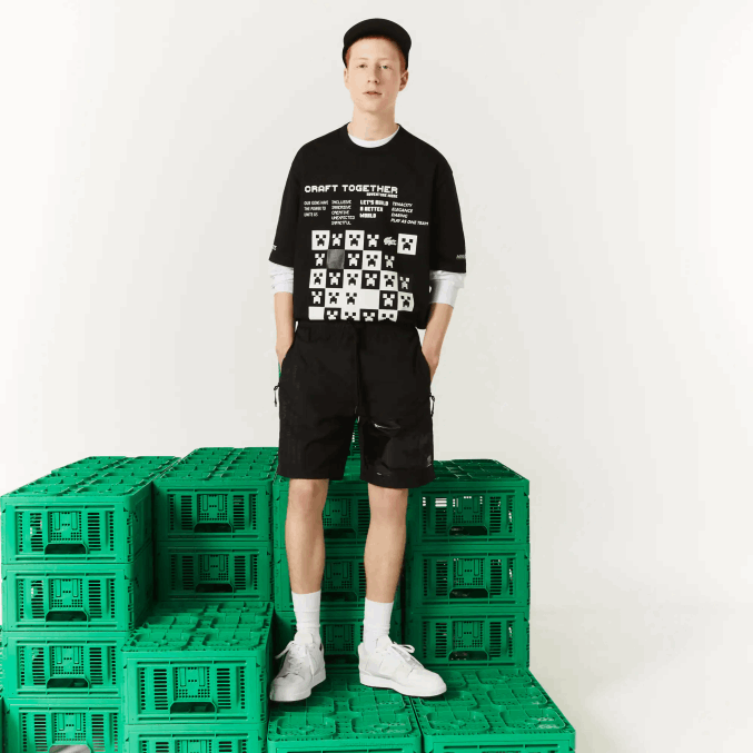 negro 031 VVL0A1634 hombres Lacoste bermudas de nailon live x minecraft