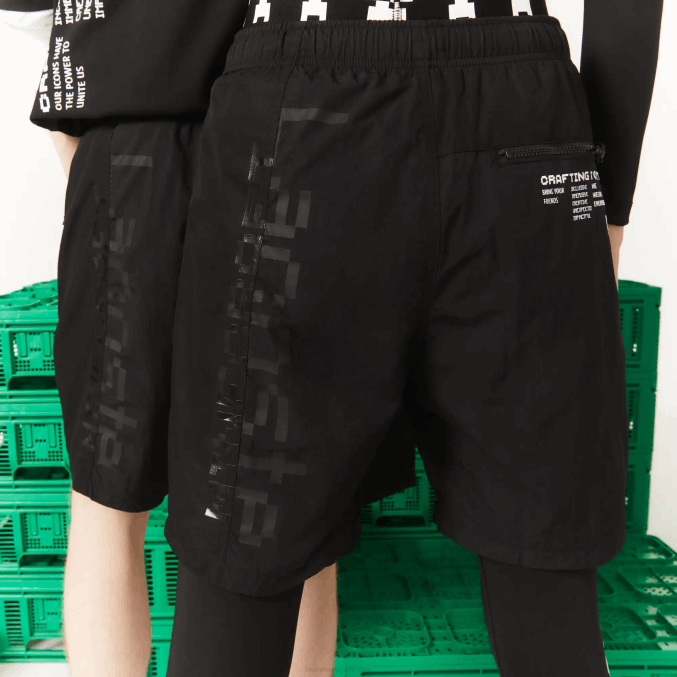 negro 031 VVL0A1634 hombres Lacoste bermudas de nailon live x minecraft