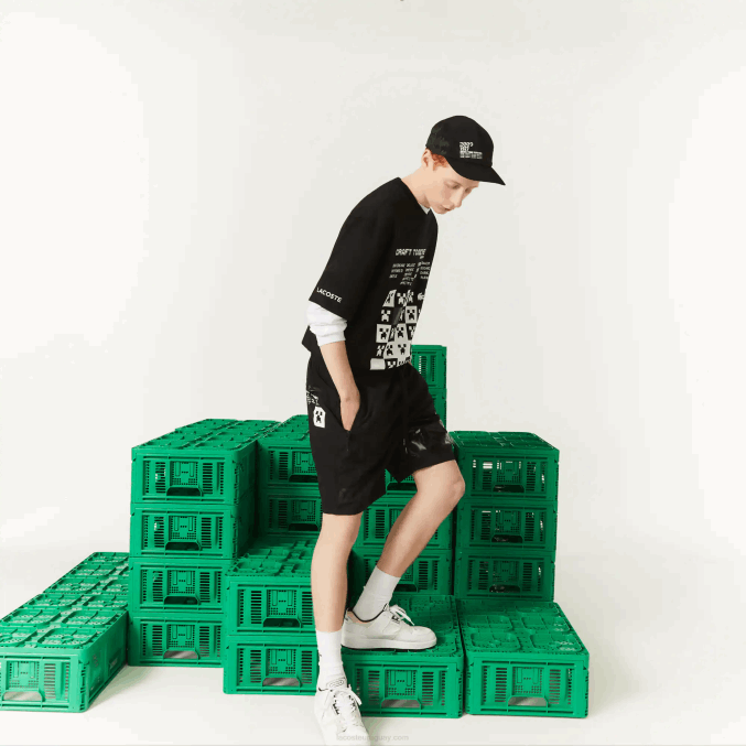 negro 031 VVL0A1634 hombres Lacoste bermudas de nailon live x minecraft