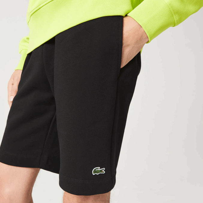 negro 031 VVL0A416 hombres Lacoste shorts de felpa de algodón orgánico peinado