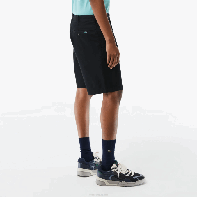 negro 031 VVL0A435 hombres Lacoste Bermudas regular fit de algodón orgánico elástico