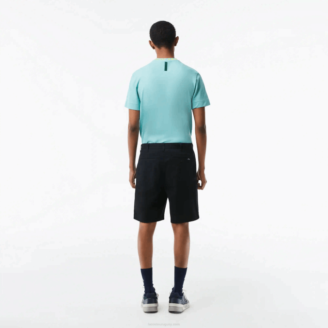 negro 031 VVL0A435 hombres Lacoste Bermudas regular fit de algodón orgánico elástico