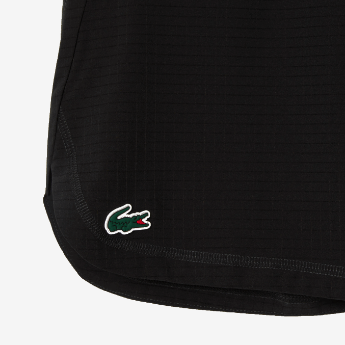 negro 8vm VVL0A458 hombres Lacoste shorts deportivos de malla elástica a cuadros