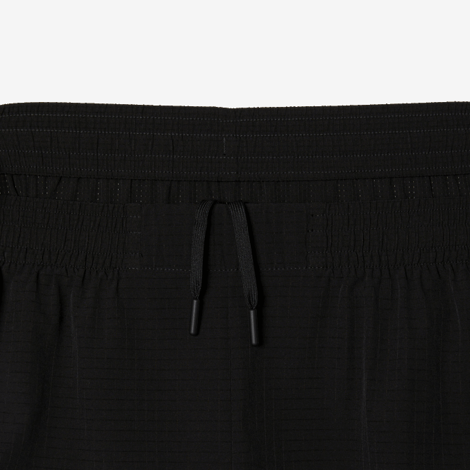 negro 8vm VVL0A458 hombres Lacoste shorts deportivos de malla elástica a cuadros