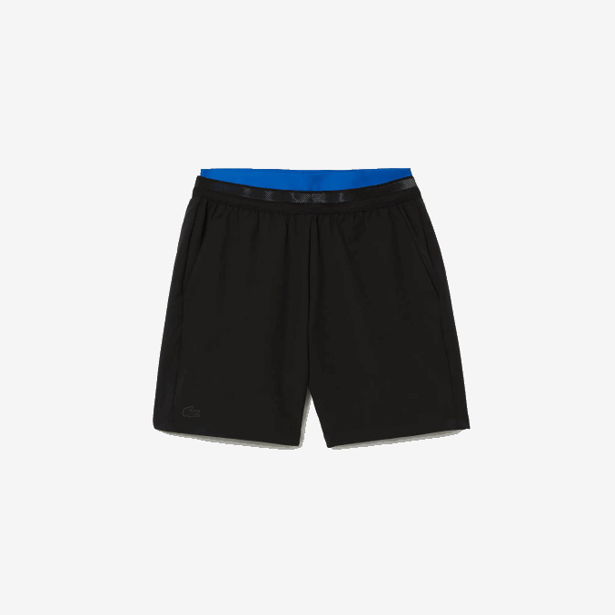 negro azul 985 VVL0A1423 hombres Lacoste shorts deportivos 3 en 1 con forro incorporado