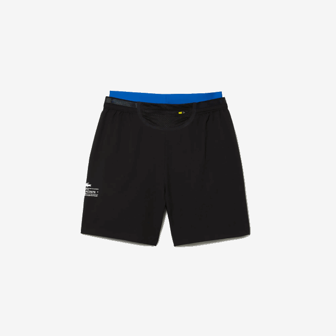 negro azul 985 VVL0A1423 hombres Lacoste shorts deportivos 3 en 1 con forro incorporado