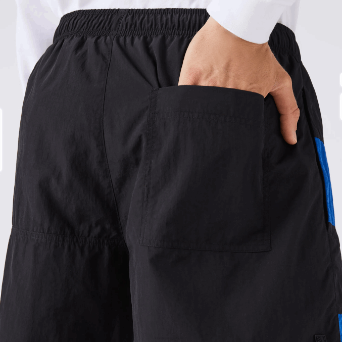 negro azul blanco se1 VVL0A1500 hombres Lacoste shorts con efecto patchwork y bloques de color