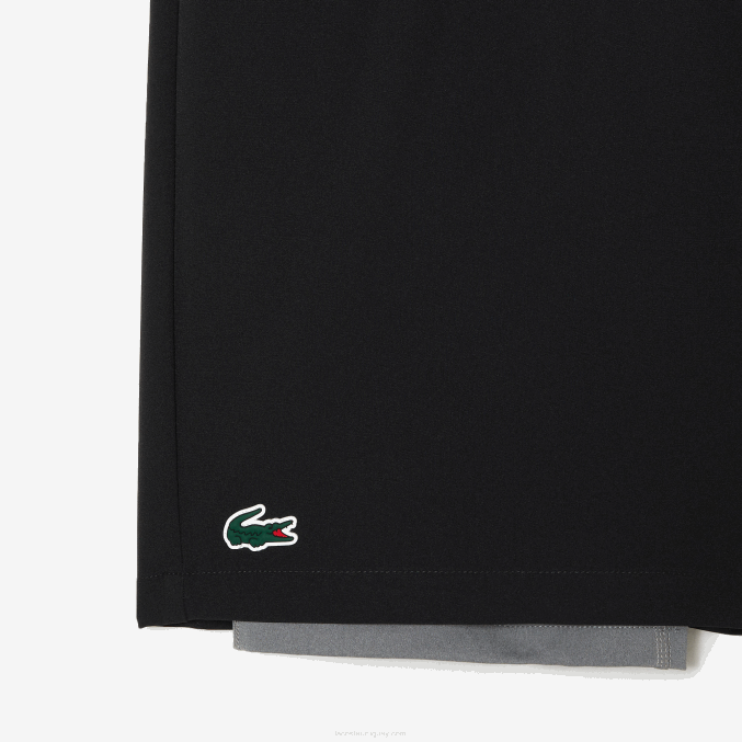 negro gris chine x0i VVL0A481 hombres Lacoste pantalones cortos deportivos de dos tonos con calzoncillos incorporados