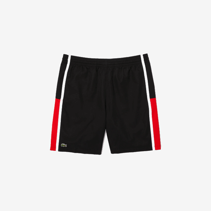 negro rojo blanco g54 VVL0A1365 hombres Lacoste shorts deportivos ligeros con paneles colorblock