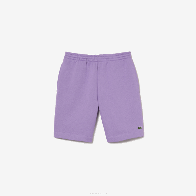 púrpura gfu VVL0A1425 hombres Lacoste shorts de felpa de algodón orgánico peinado