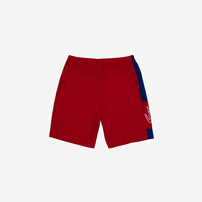 rojo azul blanco wp7 VVL0A1625 hombres Lacoste shorts deportivos ligeros con bloques de color