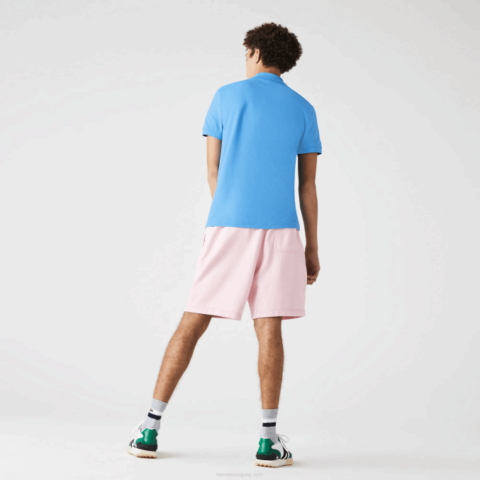 rosa VVL0A1611 hombres Lacoste shorts de felpa de algodón con motas vivas
