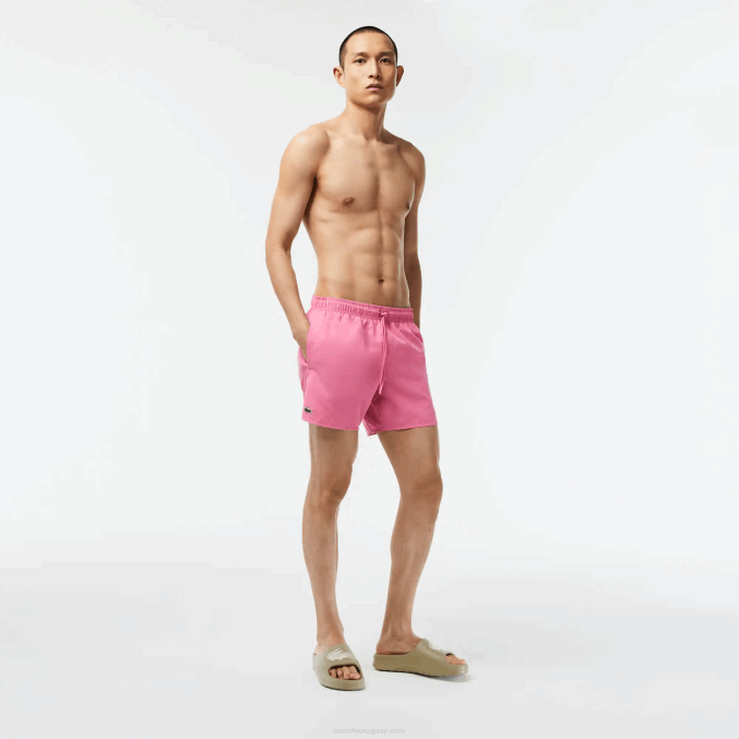 rosa verde w4i VVL0A533 hombres Lacoste shorts de baño ligeros de secado rápido
