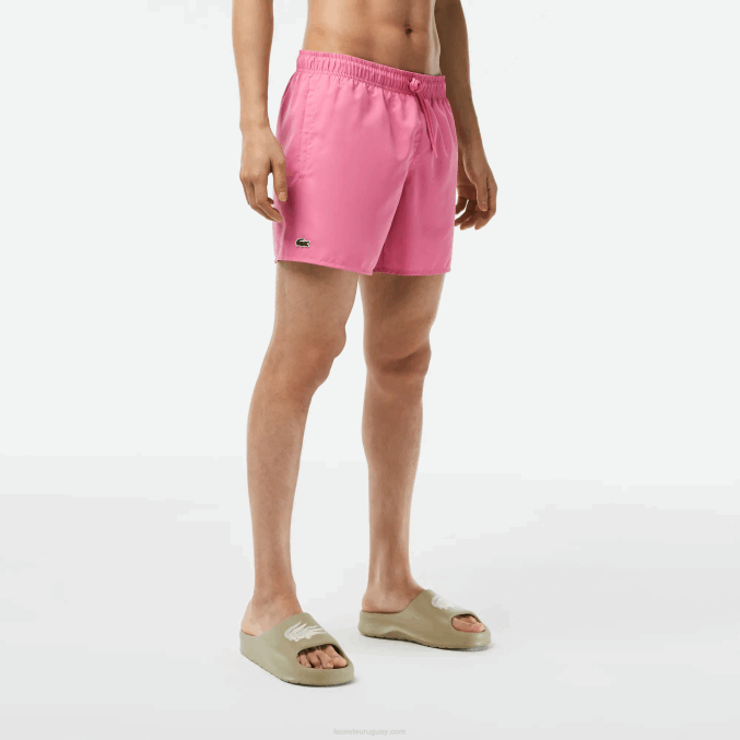 rosa verde w4i VVL0A533 hombres Lacoste shorts de baño ligeros de secado rápido