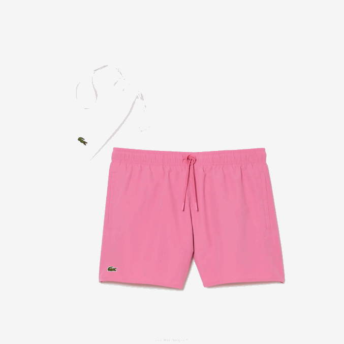 rosa verde w4i VVL0A533 hombres Lacoste shorts de baño ligeros de secado rápido