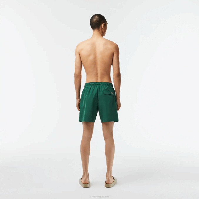 verde 132 VVL0A519 hombres Lacoste bañador de secado rápido con bolsa de viaje