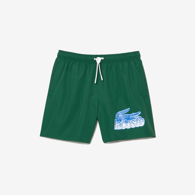 verde 132 VVL0A519 hombres Lacoste bañador de secado rápido con bolsa de viaje