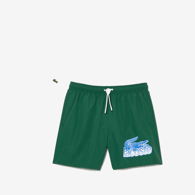 verde 132 VVL0A519 hombres Lacoste bañador de secado rápido con bolsa de viaje