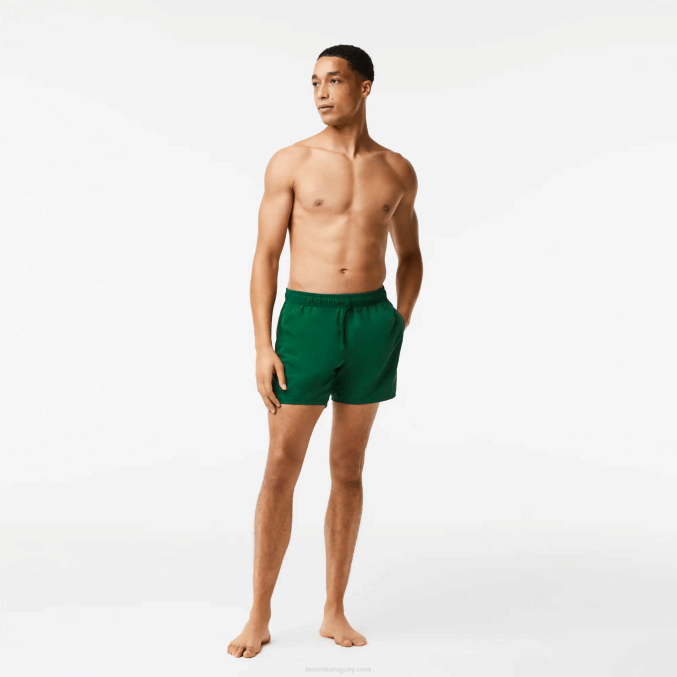 verde azul marino 381 VVL0A540 hombres Lacoste shorts de baño ligeros de secado rápido