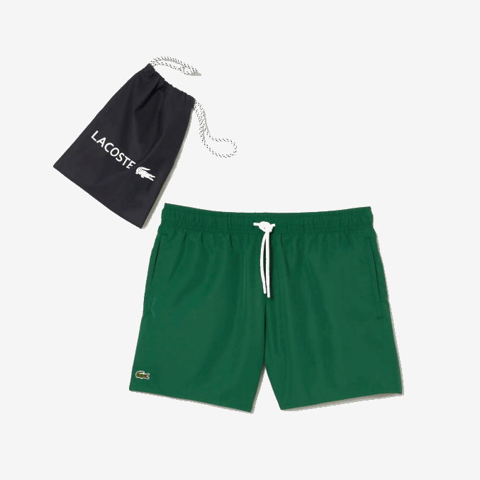 verde azul marino 381 VVL0A540 hombres Lacoste shorts de baño ligeros de secado rápido