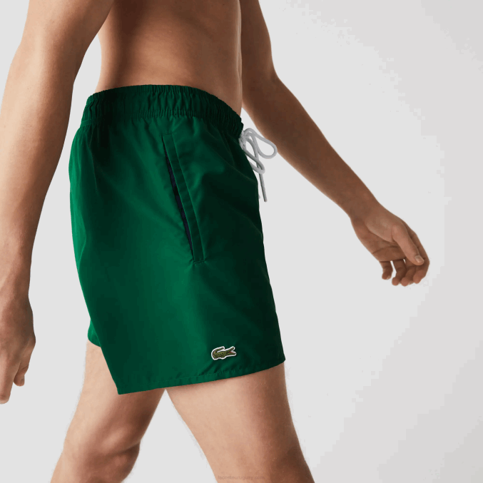 verde azul marino 381 VVL0A540 hombres Lacoste shorts de baño ligeros de secado rápido
