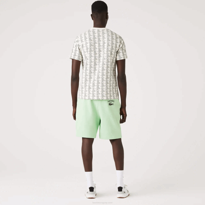 verde ji VVL0A1585 hombres Lacoste shorts de felpa con estampado live heritage