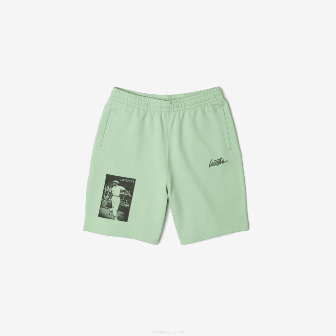 verde ji VVL0A1585 hombres Lacoste shorts de felpa con estampado live heritage